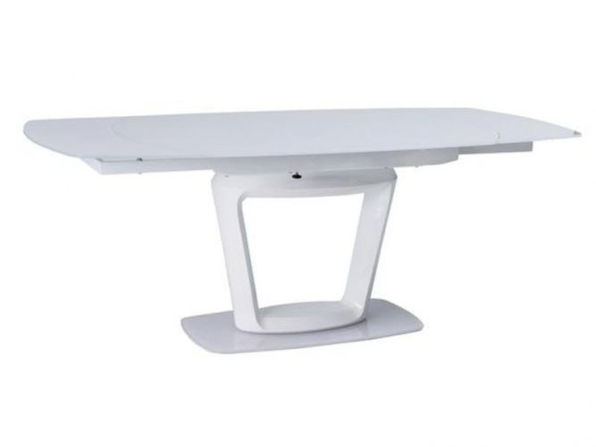 Стол обеденный SIGNAL CLAUDIO раскладной, белый лак 140-200/100/76