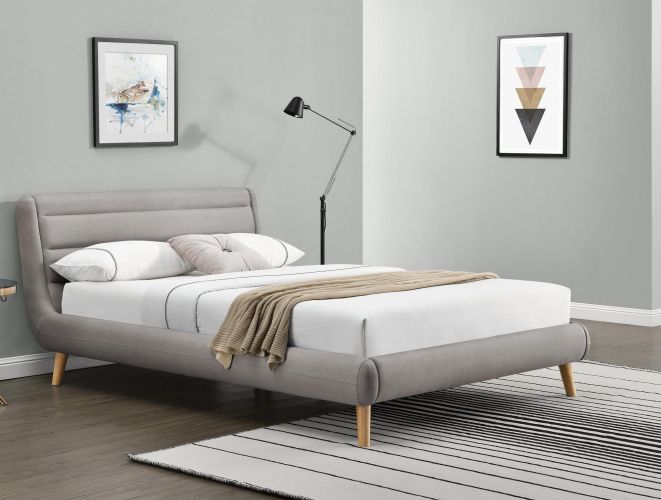 Кровать HALMAR ELANDA светло-серый, 160/200 NEW