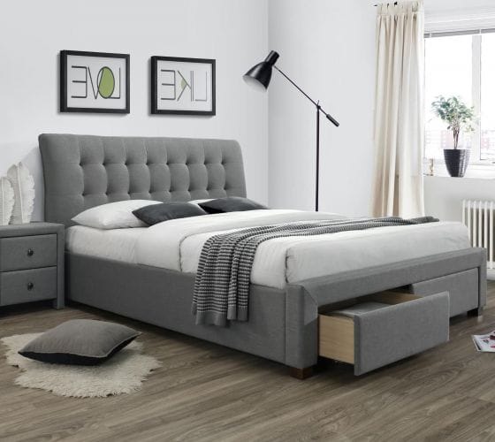 Кровать HALMAR PERCY серый, 160/200 NEW