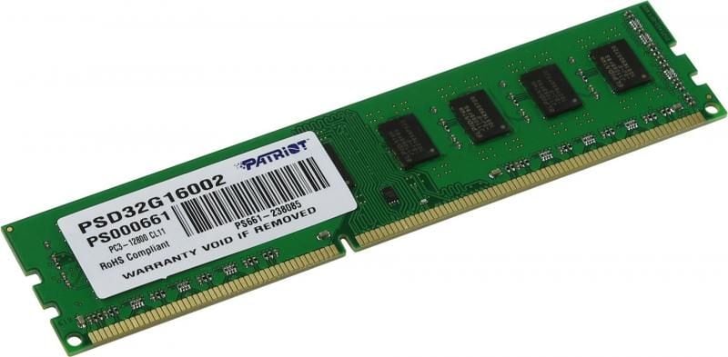 Patriot 2GB DDR3 PC3-12800 (PSD32G16002)