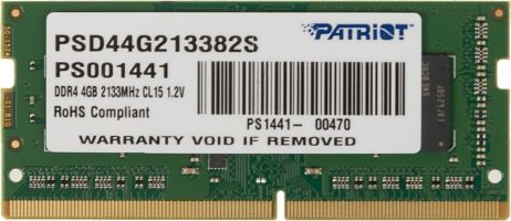 Patriot Signature Line 4GB DDR4 SODIMM PC4-17000 PSD44G213382S