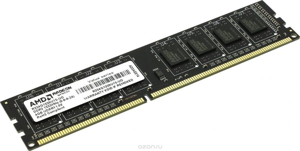 AMD Radeon Value 4GB DDR3 PC3-10600 (R334G1339U1S-UO)