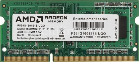 AMD 4GB DDR3 SO-DIMM PC3-12800 (R534G1601S1S-UGO)