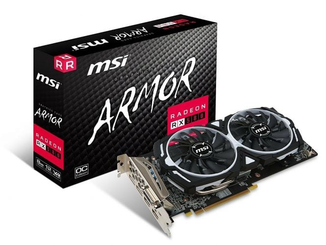 MSI Radeon RX 580 Armor OC 8GB GDDR5 [RX 580 ARMOR 8G OC]