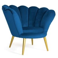 Интерьерное кресло Signal Magnolia Velvet Bluvel 86 (темно-синий/золотистый)