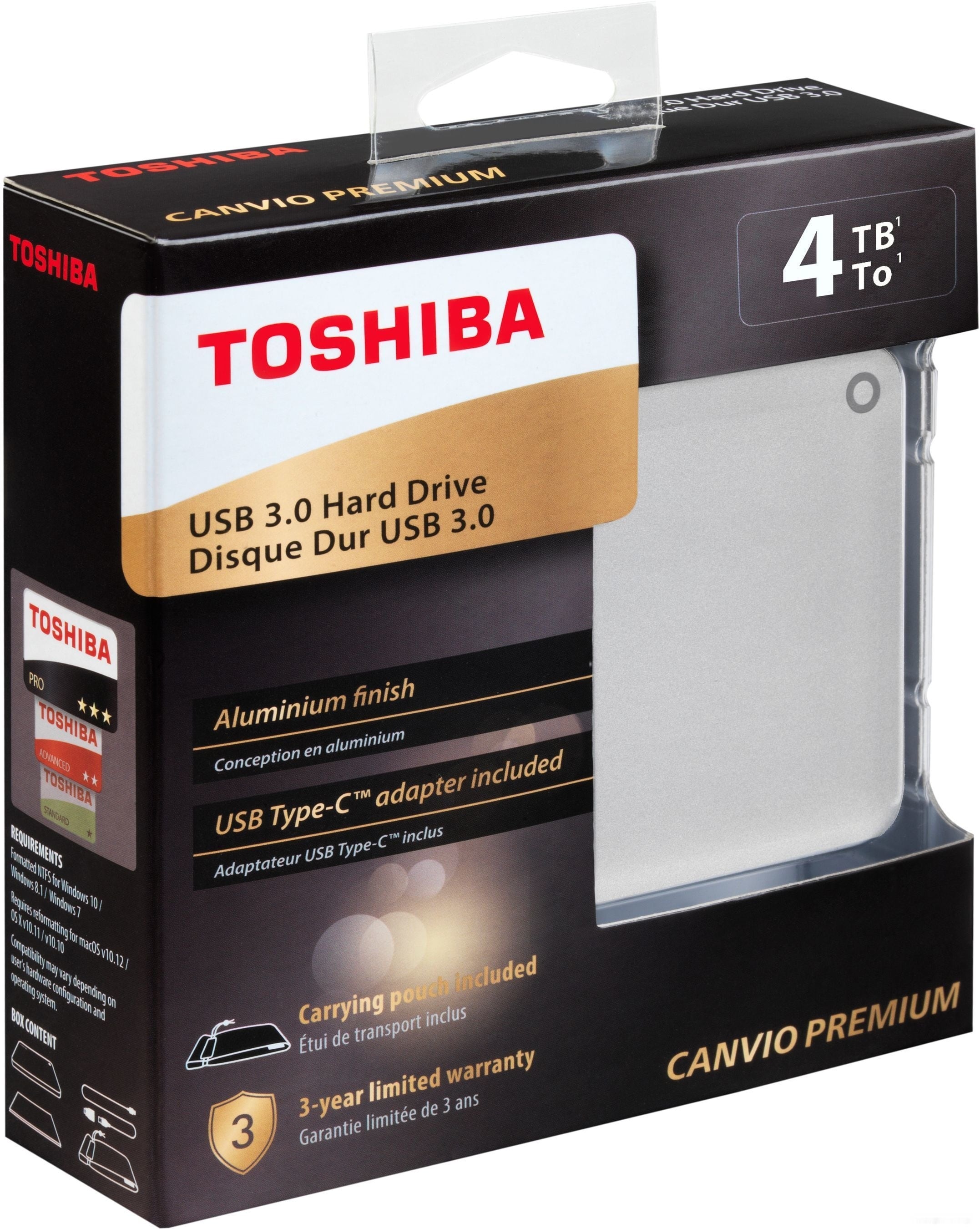 Внешний накопитель Toshiba Canvio Premium HDTW240ES3CA 4TB (серебристый), фото 2