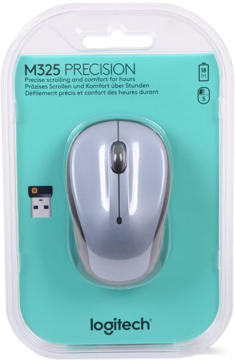 Мышь Logitech M325 Wireless Mouse (светло-серый ) [910-002334], фото 3