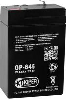 Аккумулятор для ИБП Kiper GP-645 F1 (6В/4.5 А·ч)