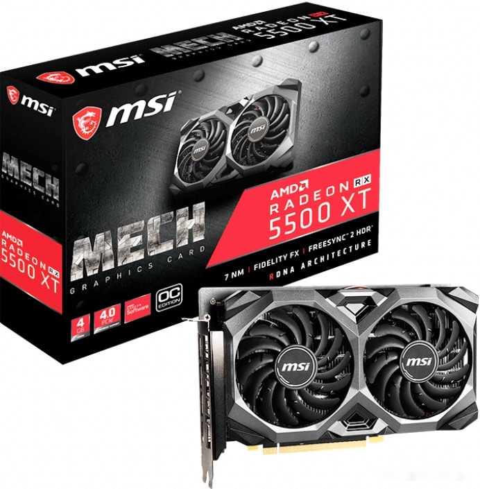 Видеокарта MSI Radeon RX 5500 XT MECH OC 4GB GDDR6, фото 5