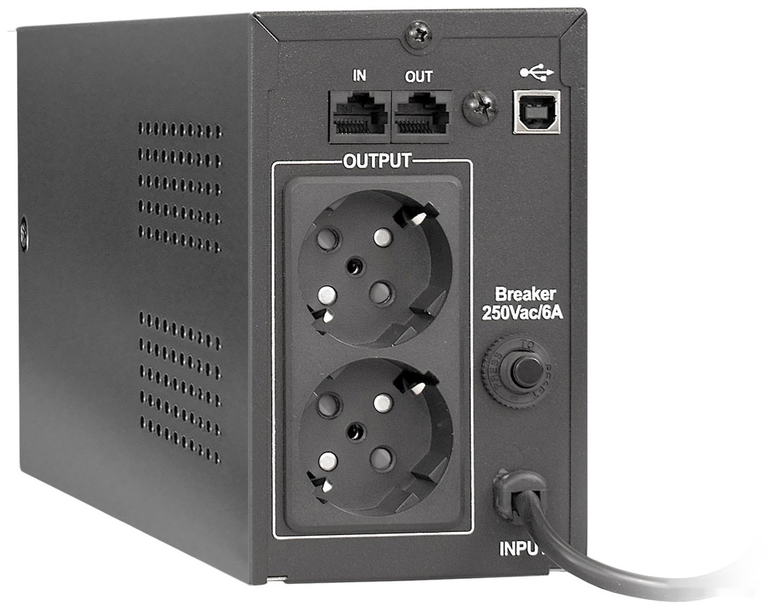 Источник бесперебойного питания Exegate BNB-850.LED.AVR.EURO.RJ.USB EP285474RUS, фото 2