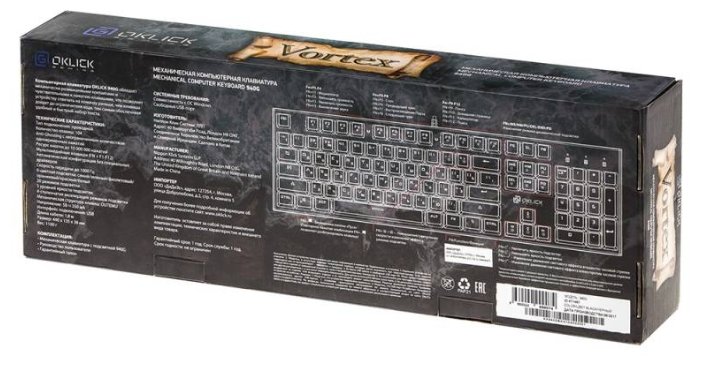 Клавиатура Oklick 940G VORTEX Black USB, фото 4