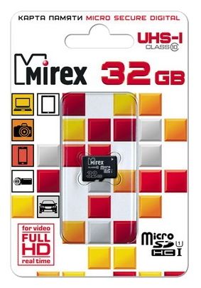 Карта памяти Mirex microSDHC 32GB Class 10 UHS-I U1