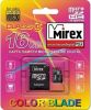 Карта памяти Mirex microSDXC Class 10 UHS-I U1 16GB + SD adapter