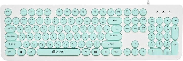 Клавиатура Oklick 400MR (белый/мятный)