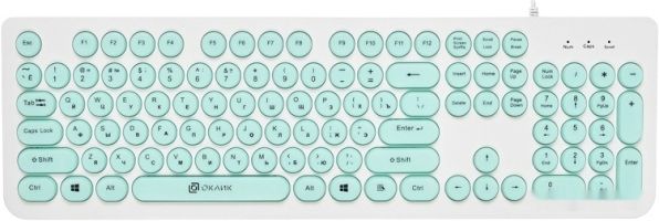 Клавиатура Oklick 400MR (белый/мятный)