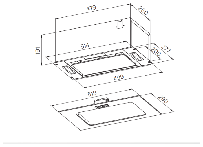 Кухонная вытяжка HOMSair Crocus Push 52 Glass (черный), фото 2