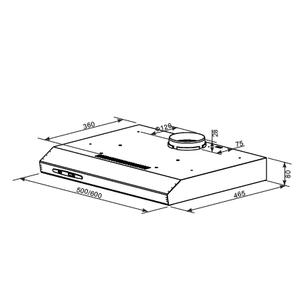 Кухонная вытяжка HOMSair Horizontal 50 (черный), фото 4