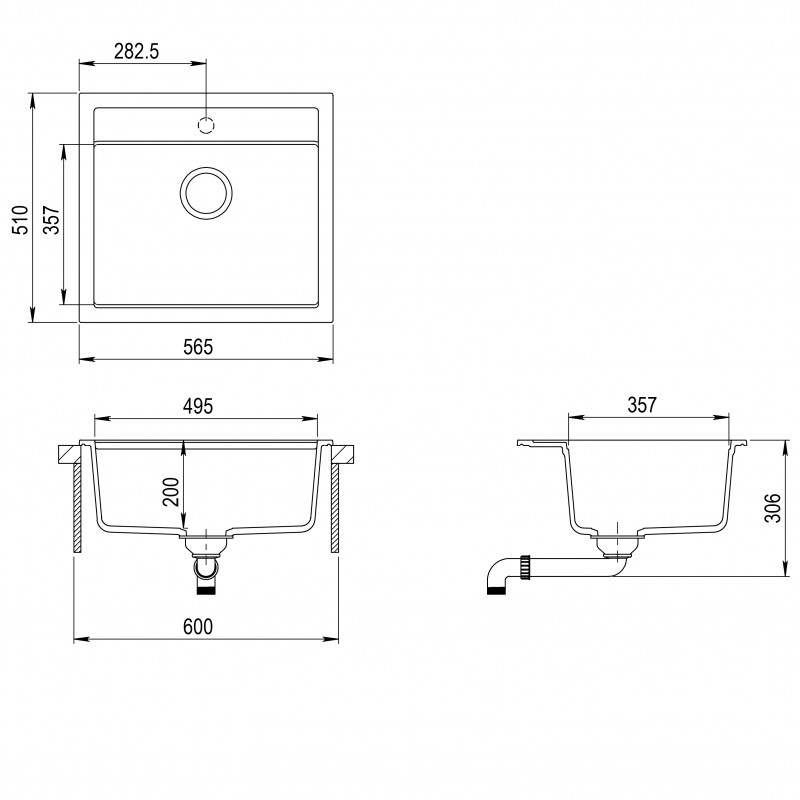 Кухонная мойка AquaSanita Quadro SQQ100W argent, фото 2