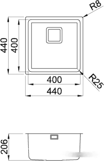 Кухонная мойка Elleci W-Square 400 Inox, фото 2