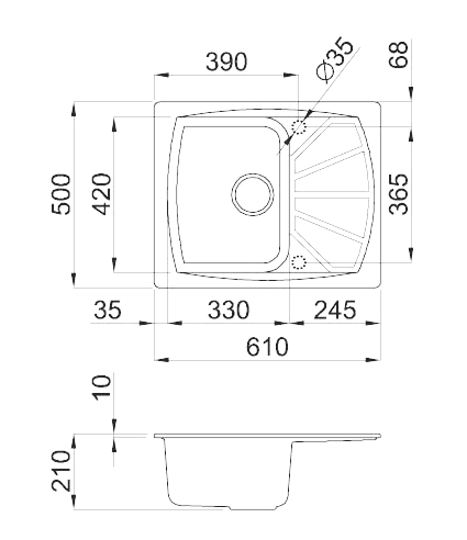 Кухонная мойка Elleci Living 125 Terra 53, фото 2