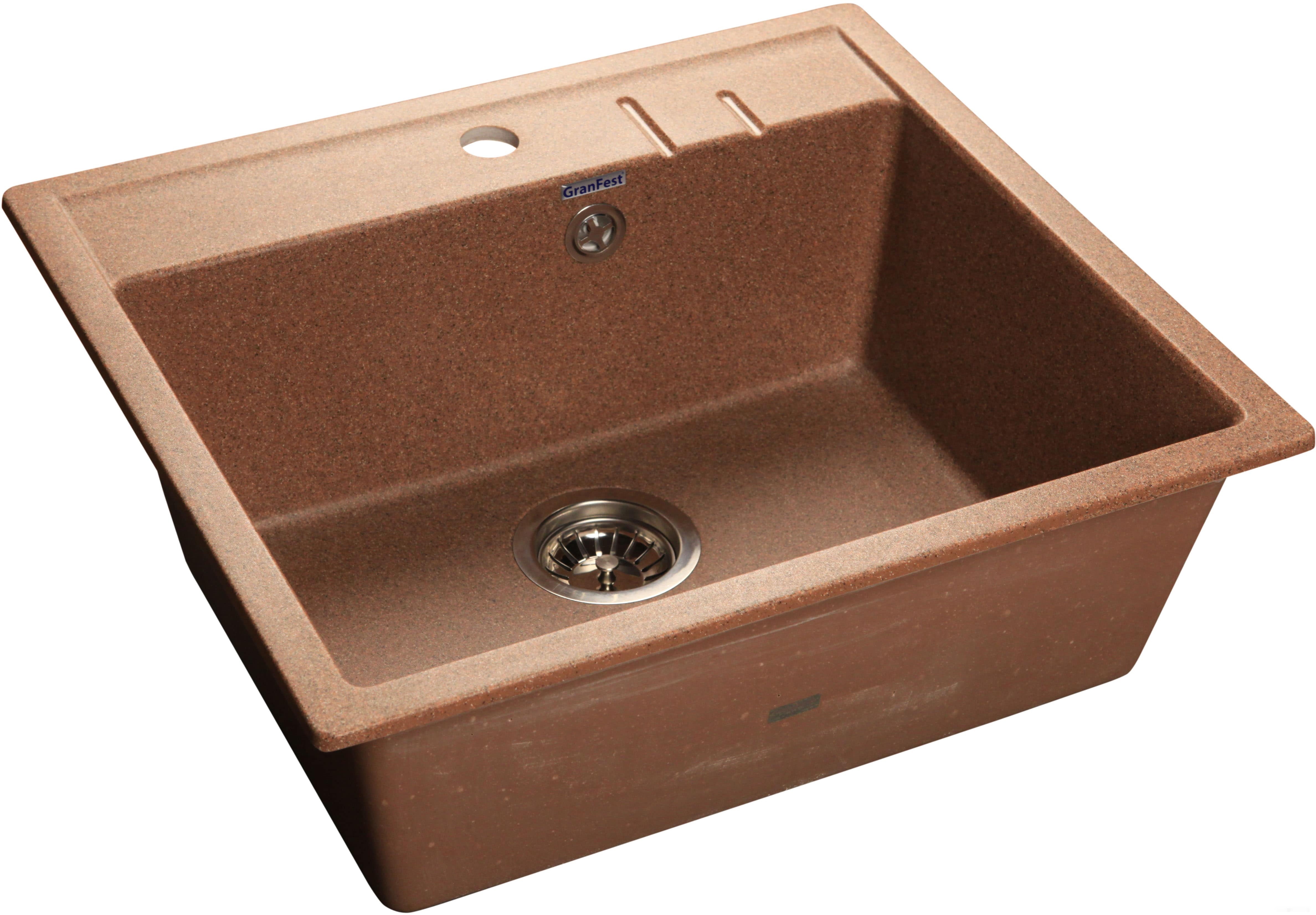 Кухонная мойка GranFest Quadro GF-Q560 (Terracotta), фото 2
