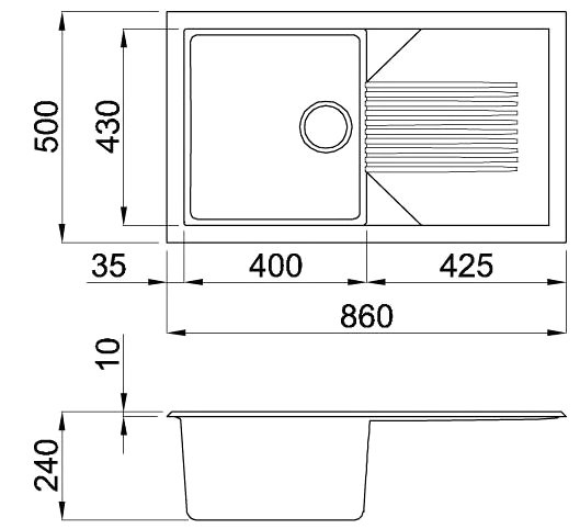 Кухонная мойка Elleci Tekno 400 (White), фото 2