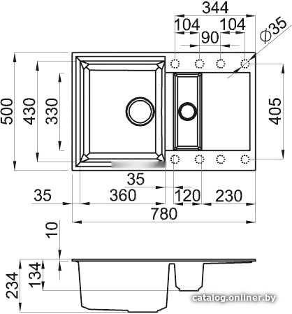 Кухонная мойка Elleci Easy 325 Tortora G43, фото 2