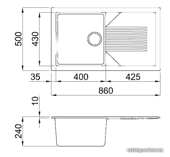 Кухонная мойка Elleci Tekno 400 Bianco Antico 62, фото 2