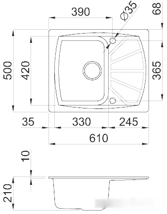 Кухонная мойка Elleci Living 125 Titanium 73, фото 2