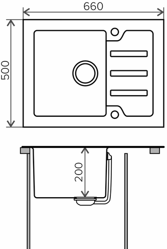 Кухонная мойка Tolero TG-660 (White), фото 3