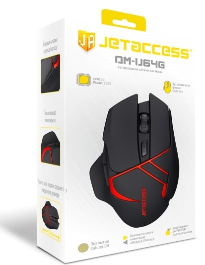 Мышь Jet.A Comfort OM-U64G (Black/Red), фото 4