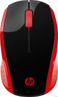 Мышь HP 200 (черный/красный)