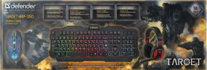 Клавиатура + мышь с ковриком + наушники Defender Target MKP-350