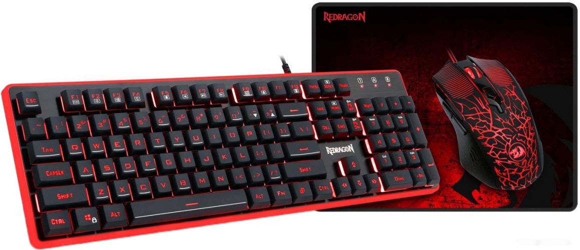 Клавиатура + мышь с ковриком Redragon S107
