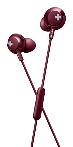 Наушники Philips BASS+ SHE4305 (Red), фото 2