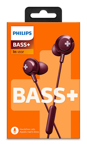 Наушники Philips BASS+ SHE4305 (Red), фото 5