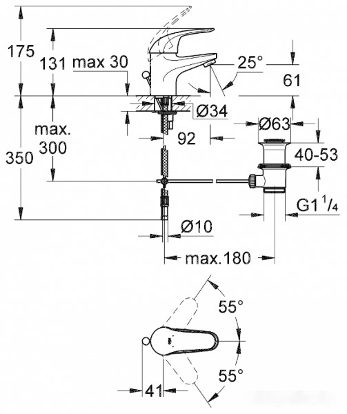 Смеситель Grohe Euroeco [32881000], фото 2