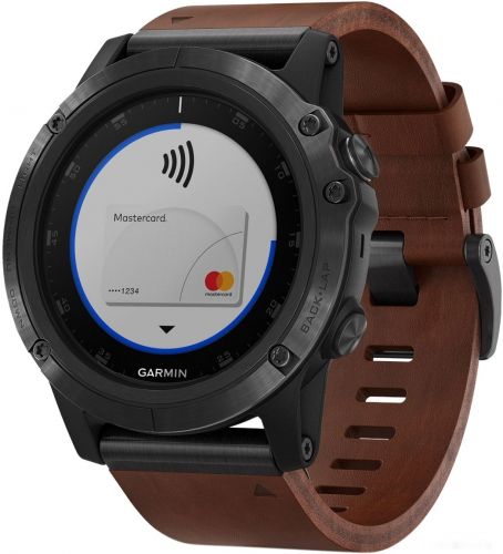  Garmin Fenix 5X Plus Sapphire (серый/коричневый кожаный)