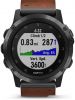  Garmin Fenix 5X Plus Sapphire (серый/коричневый кожаный)