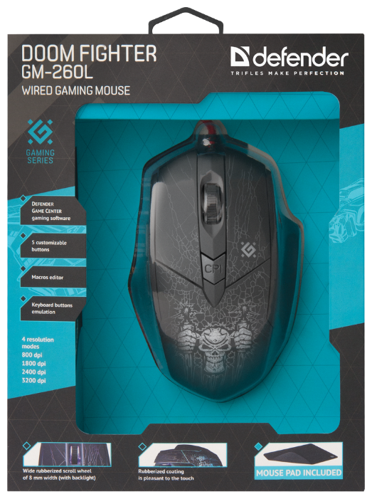Мышь Defender Doom Fighter GM-260L Black USB, фото 6