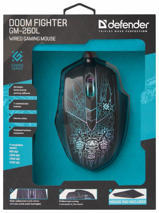 Мышь Defender Doom Fighter GM-260L Black USB, фото 4