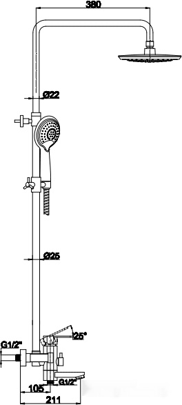 Душевая система Kaiser SX 2060-1, фото 2