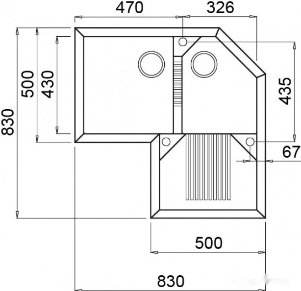 Кухонная мойка Elleci Tekno Corner Titanium M73, фото 2