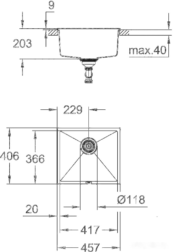 Кухонная мойка Grohe K700U 50-C 45.7/40.6 1.0 31653AP0 (черный гранит), фото 2