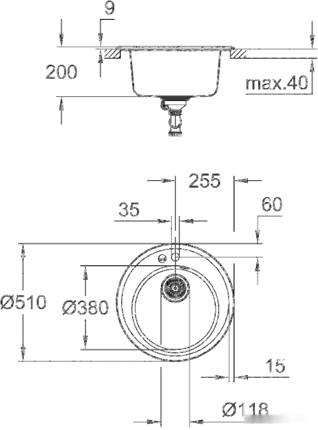 Кухонная мойка Grohe K200 50-C 51 1.0 31656AT0 (серый гранит), фото 3
