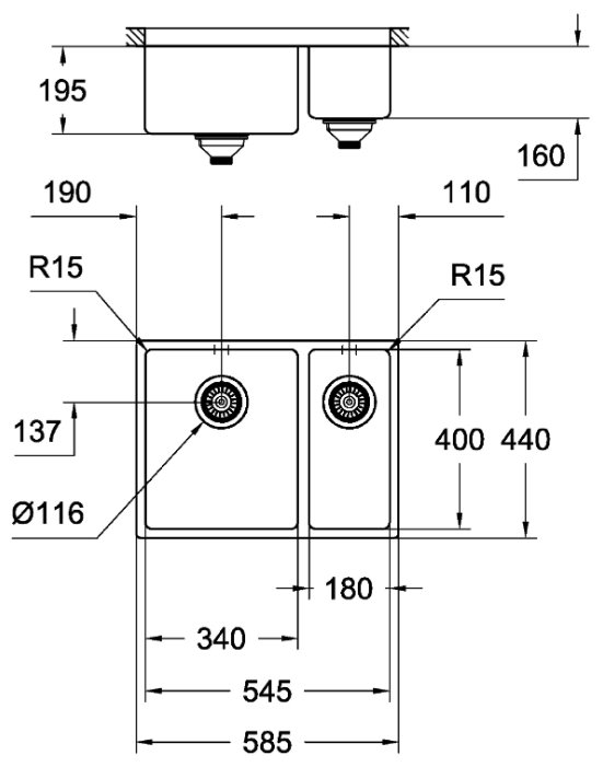 Кухонная мойка Grohe K700 31577SD0, фото 2