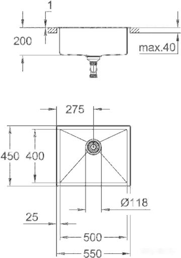 Кухонная мойка Grohe K700 60-S 55/45 1.0 31726SD0, фото 1