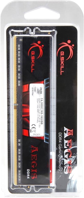 Оперативная память G.SKILL Aegis 16GB DDR4 PC4-24000 F4-3000C16S-16GISB, фото 3