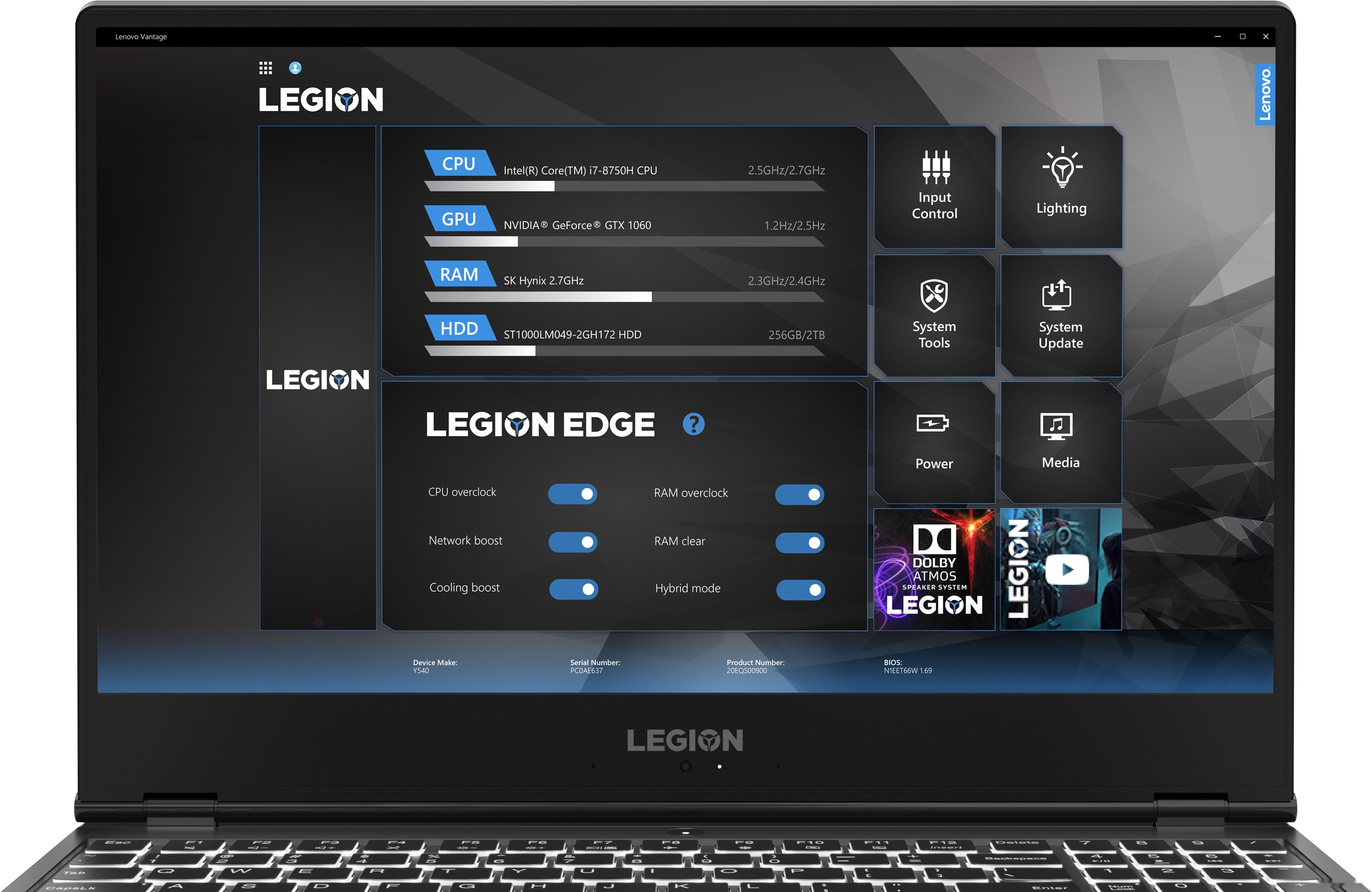 Игровой ноутбук Lenovo Legion Y540-15IRH 81SX00BARK, фото 13