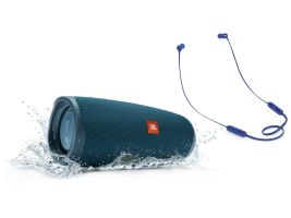 Портативная акустика JBL Charge 4 (Blue) + T110BT (Blue)